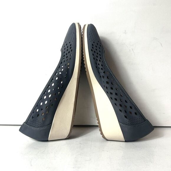 Naturalizer Womens 9.5M Comfort Casual Blue/Gray Faux Leather Slip On Wedge Shoe - Picture 6 of 11